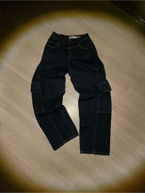 Garage Women’s Dark Indigo Boyfriend Cargo Jeans